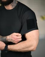 Тактична компресійна футболка (Compression Fit) чорна - Зображення 6