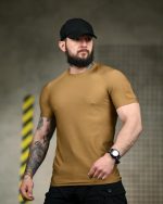 Тактична еомпресійна футболка (Compression Fit) койот - Зображення 3