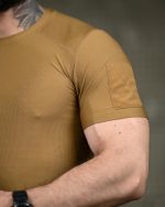 Тактична еомпресійна футболка (Compression Fit) койот - Зображення 4