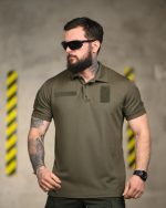 Тактичне поло з вентиляцією Lacoste Sport олива - Зображення 2