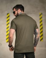 Тактичне поло з вентиляцією Lacoste Sport олива - Зображення 5