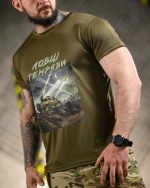 Тактична футболка Born of War «ПТСР Клаб» Coolmax Oliva - Зображення 3