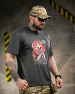 Тактична футболка Born of War «ПТСР Клаб» Coolmax Grey - Зображення 5