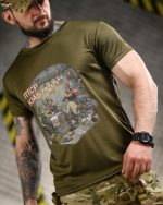 Тактична футболка Born of War «ПТСР Клаб» Coolmax Oliva - Зображення 2