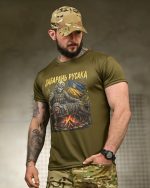 Тактична футболка Born of War «Забарань русака» Coolmax Oliva - Зображення 2