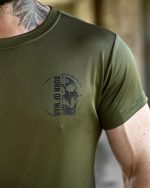 Тактична футболка BORN OF WAR Welcome to Ukraine Оливкова - Зображення 4