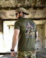 Тактична футболка BORN OF WAR Welcome to Ukraine Оливкова - Зображення 5