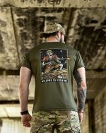 Тактична футболка BORN OF WAR Welcome to Ukraine Оливкова - Зображення 6