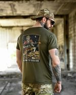 Тактична футболка BORN OF WAR Welcome to Ukraine Оливкова - Зображення 8