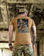 Тактична футболка BORN OF WAR Welcome to Ukraine Койот - Зображення 6