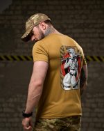 Тактична футболка Selion «Warning» Coolmax Coyot - Зображення 4