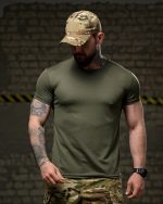 Тактична футболка Selion «Warning» Coolmax Oliva - Зображення 3