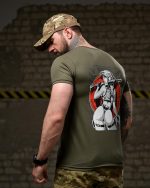 Тактична футболка Selion «Warning» Coolmax Oliva - Зображення 4