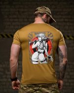Тактична футболка Selion «Warning» Coolmax Coyot