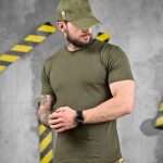 Футболка бавовняна олива (хороша якість) ЖН4293