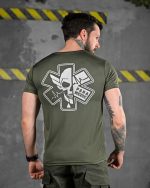 Тактична волога відводяща футболка ParaMedic олива ДЛ6506