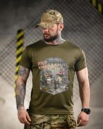 Тактична футболка Born of War «ПТСР Клаб» Coolmax Oliva