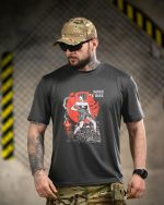 Тактична футболка Born of War «ПТСР Клаб» Coolmax Grey