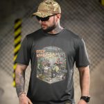 Тактична футболка Born of War «ПТСР Клаб» Coolmax Grey