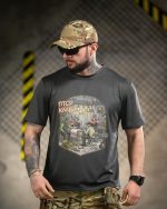 Тактична футболка Born of War «ПТСР Клаб» Coolmax Grey
