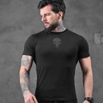 Бавовняна мілітарі футболка Punisher чорна