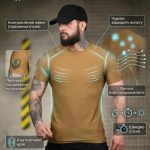 Тактична еомпресійна футболка (Compression Fit) койот