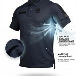 Тактичне поло з вентиляцією Lacoste Sport синє