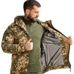 Зимова тактична куртка Softshell + Omni-Heat -20°C Піксель ММ-14