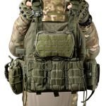 Тактична плитоноска з підсумками Cordura 4 точки скидання Олива