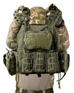 Тактична плитоноска з підсумками Cordura 4 точки скидання Олива