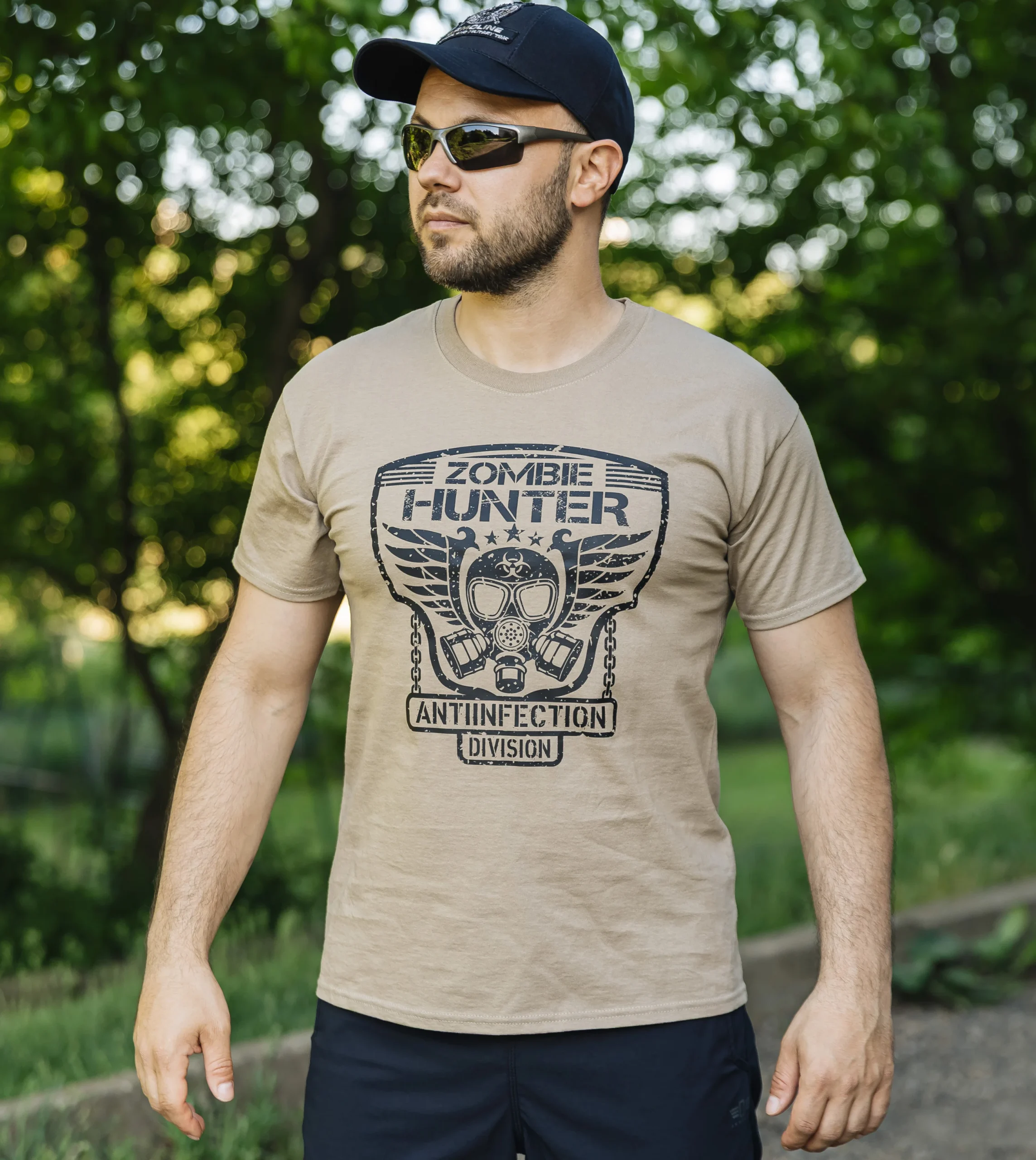 Футболка з принтом "ZOMBIE HUNTER" KHAKI (Бавовна)