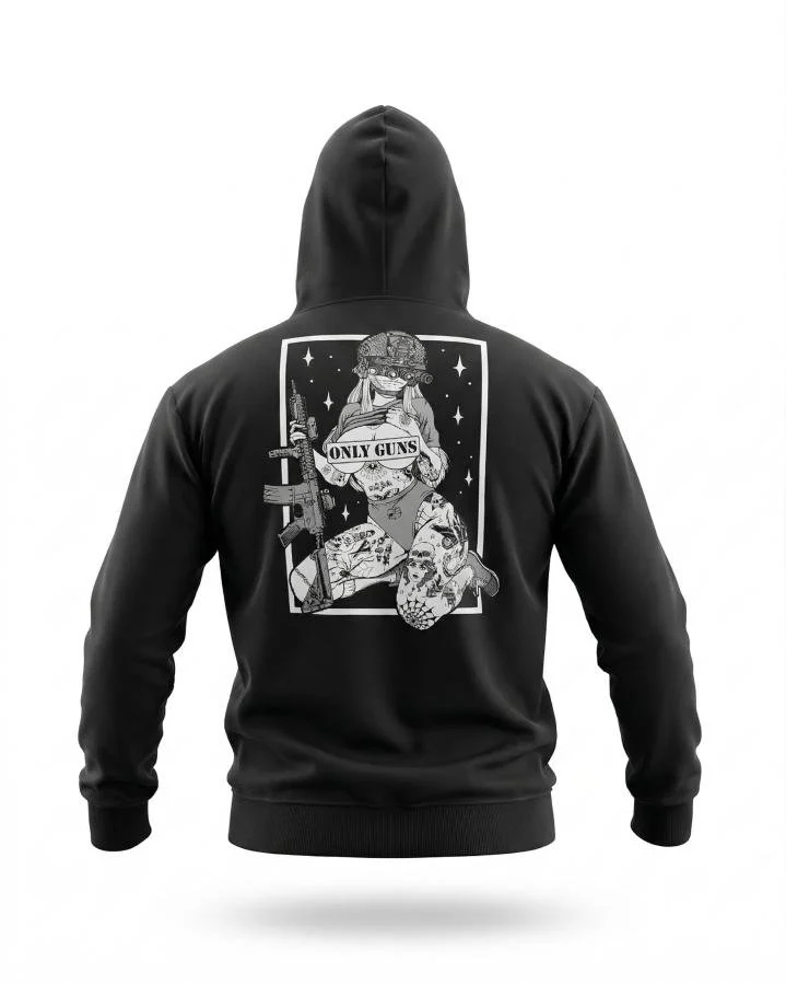 Мілітарі худі TRENASH   Only guns black ТР6097