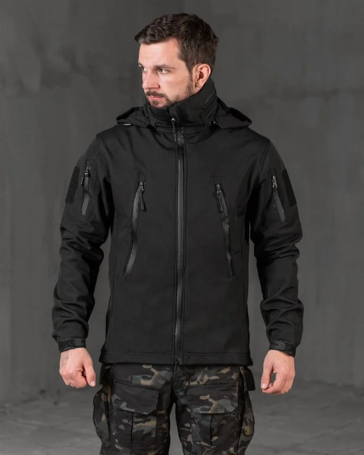 Тактична куртка софтшел Kord second generation black ВТ7804