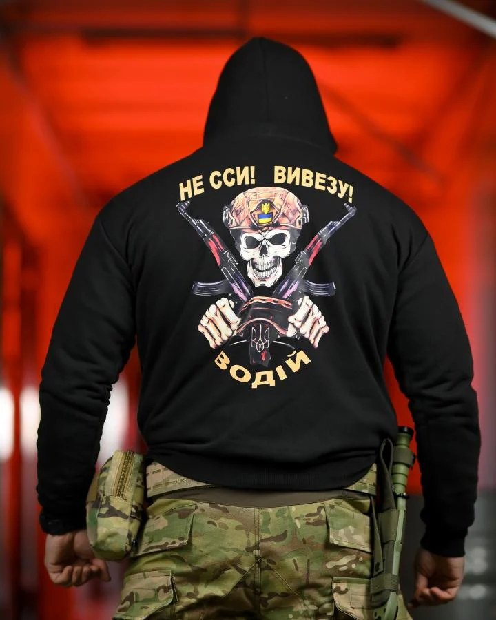 Худі водій чорний ДЛ6417