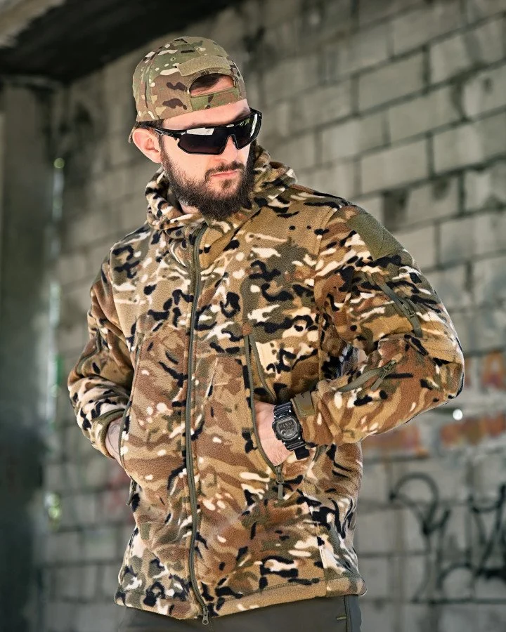 Тактична фліска з капюшоном TIGER мультикам ВТ 0935