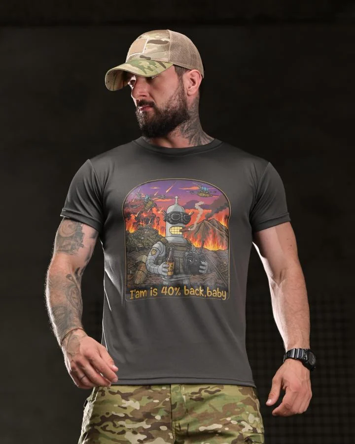 Тактична футболка BORN OF WAR I’m back grey ВТ4752