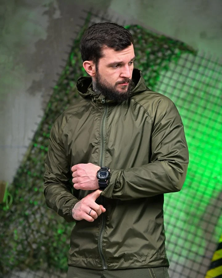 GRK_1768-optimized ветровка дощовик кишеня олива ЛЛ6009 - Зображення 1