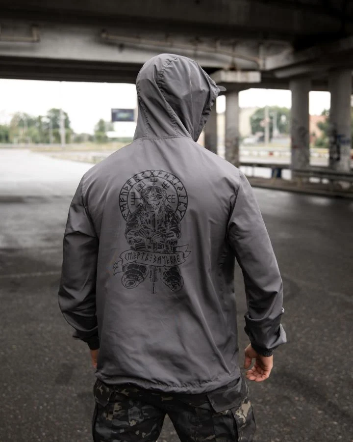 GRK_8538-optimized Military style windbreaker BORN OF WAR Death waits grey VT5634 - Зображення 1