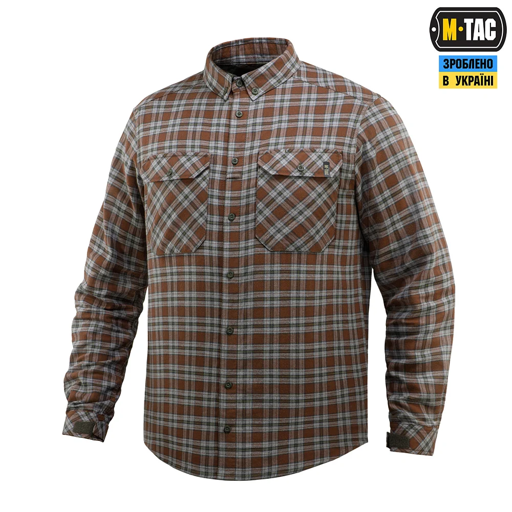 M-Tac сорочка Lumberjack Cotton Shirt, Brown/Grey, S/L