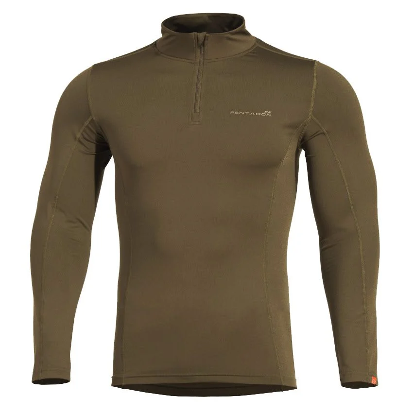 Термофутболка Pentagon Pindos 1/2 ZIP, Olive, 3XL