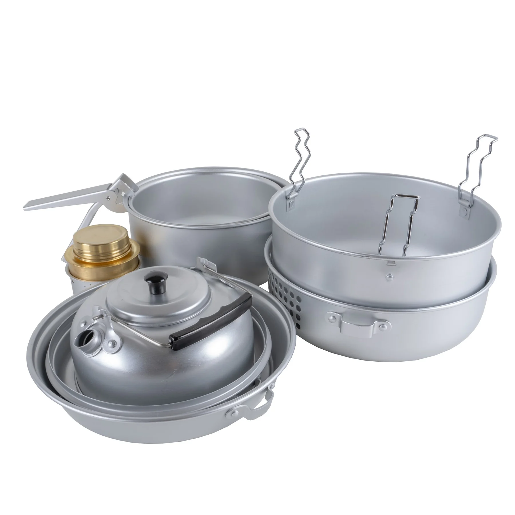 Набір посуду туристичний MIL-TEC Cook Set з пальником, Silver