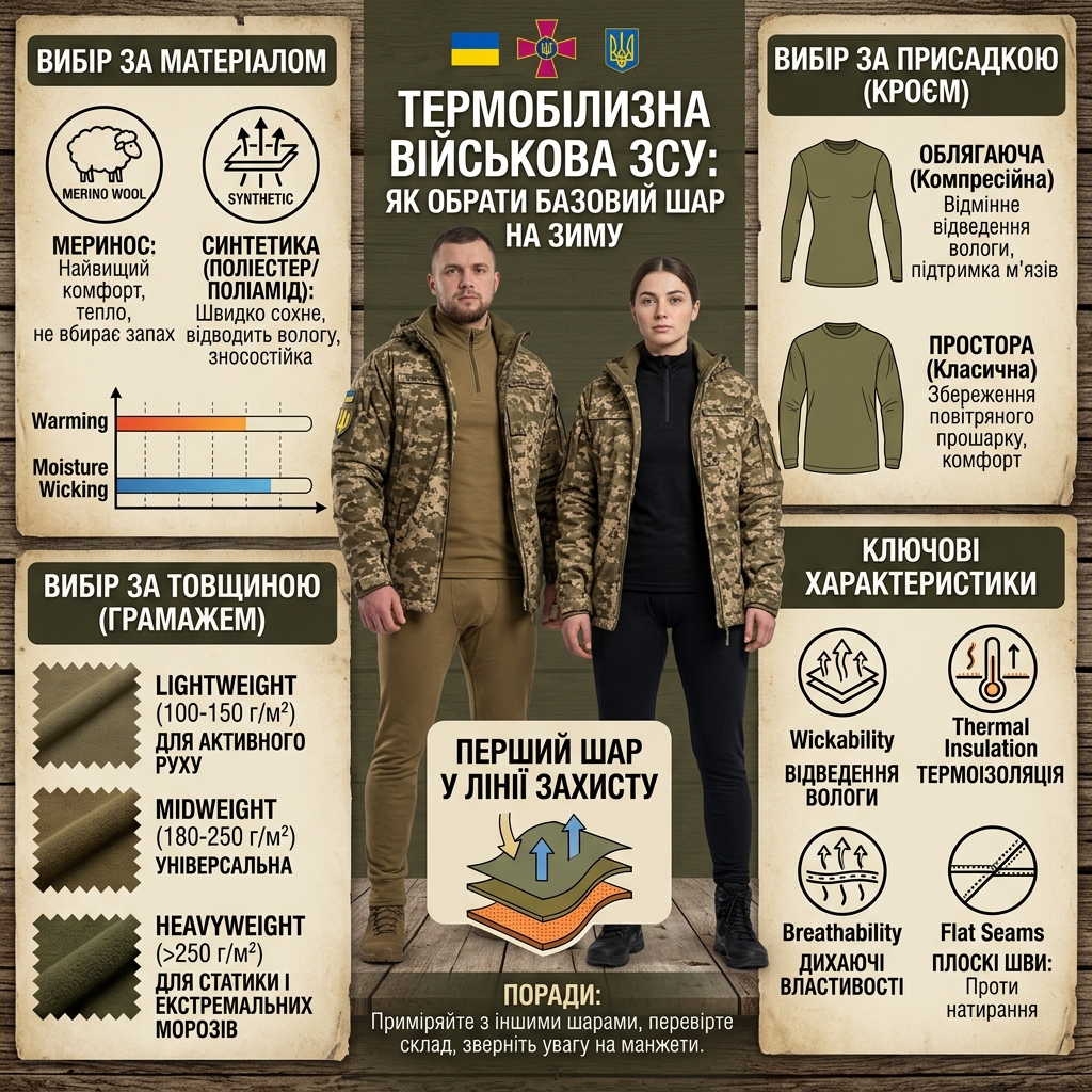 Термобілизна військова ЗСУ: як обрати базовий шар на зиму 1 термобілизна » Rechovyk
