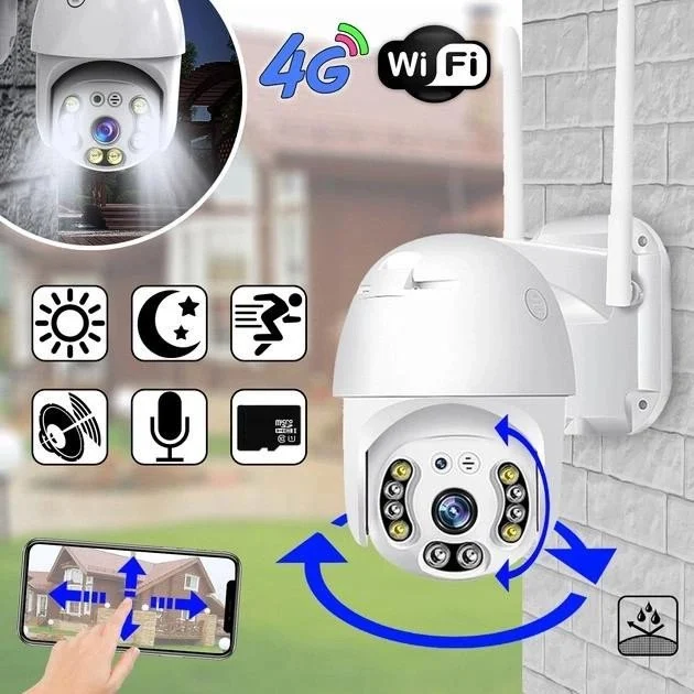 Камера відеоспостереження вулична 4G/WiFi, огляд 360°