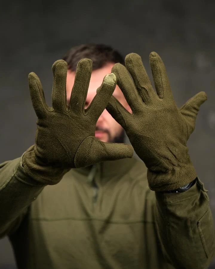 Тактичні флісові рукавички олива ВМ4749