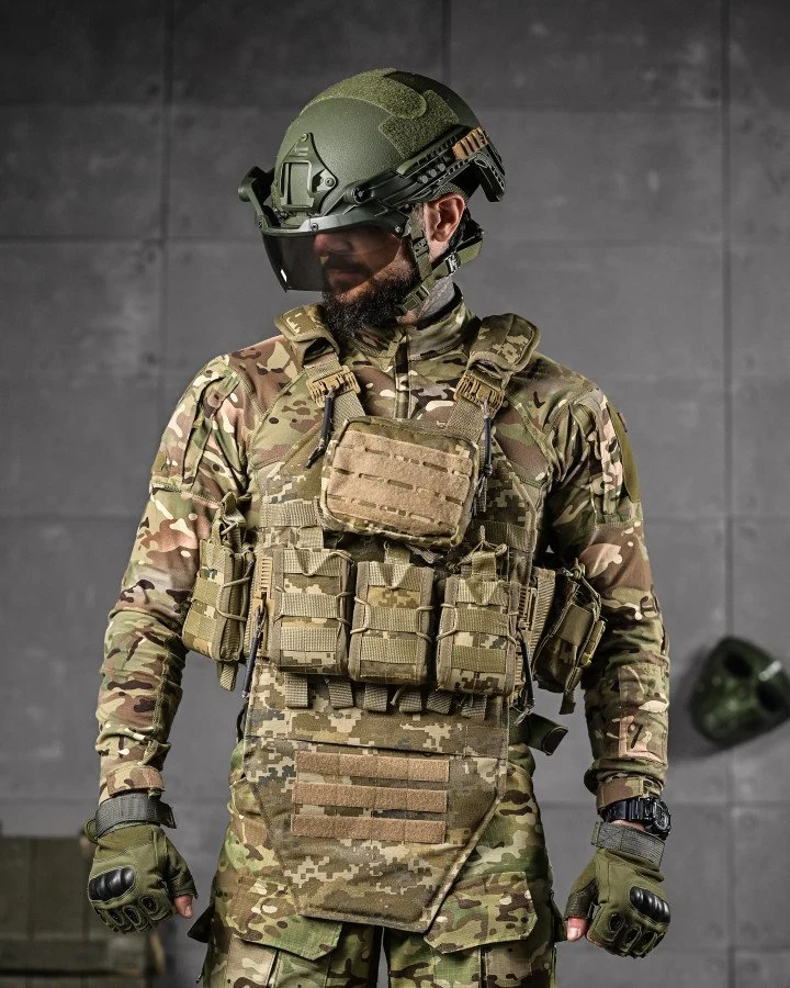 Плитоноска 4 швидких скидання з напашником Cordura піксель