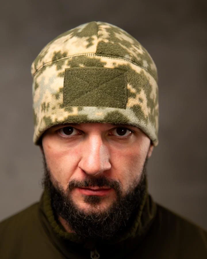 Шапка флисовая пиксель