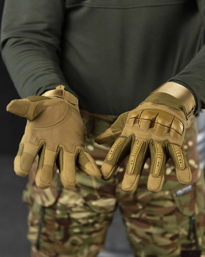 Перчатки штурмовые полнопалые ОЛ7295, карбон