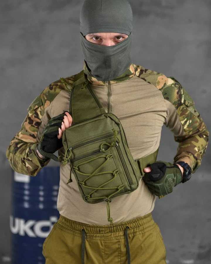 Сумка-слінг тактична з однією лямкою Silver Knight oliva ВТ6748