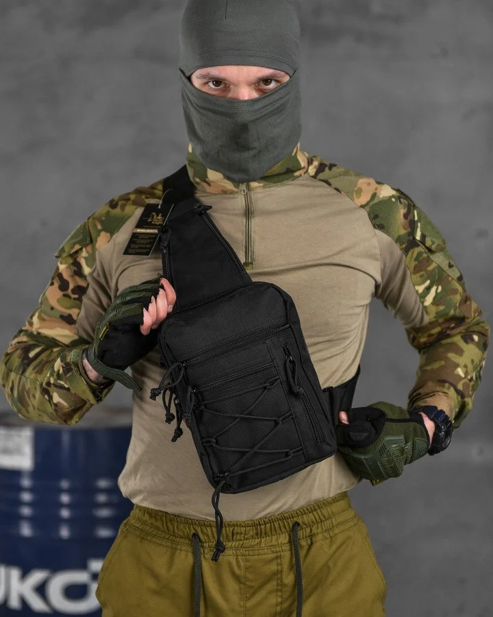 Сумка-слінг тактична з однією лямкою Silver Knight чорний