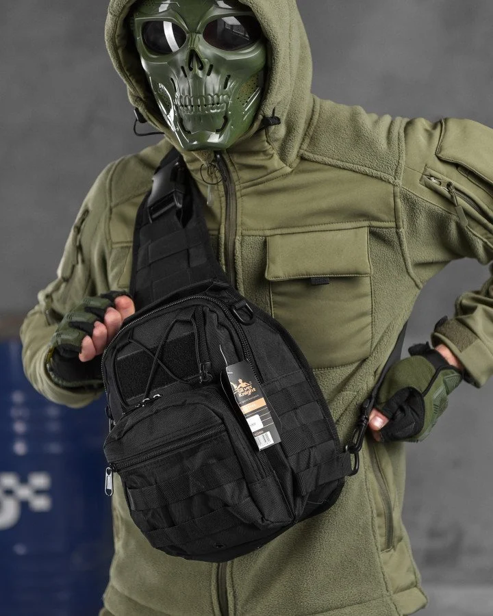 Сумка-слінг Silver Knight чорна 7 л, MOLLE